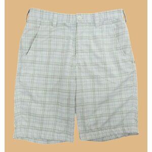 Under Armour Mens White Lightweight Plaid Shorts 32